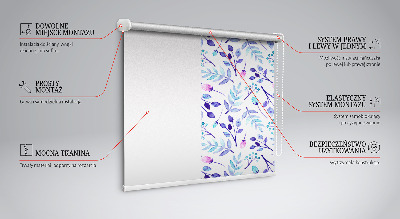 Binnenshuis verduisterend rolgordijn in blauwe bloemen