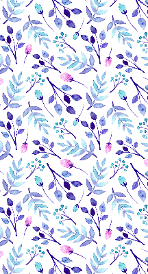 Binnenshuis verduisterend rolgordijn in blauwe bloemen