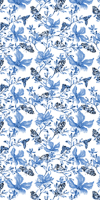 Verduisterend stoffen rolgordijn met blauwe vlinders
