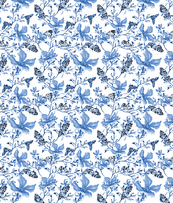 Verduisterend stoffen rolgordijn met blauwe vlinders