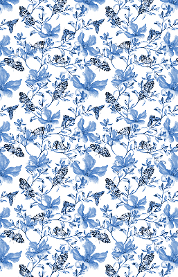 Verduisterend stoffen rolgordijn met blauwe vlinders