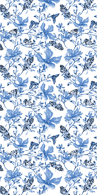 Verduisterend stoffen rolgordijn met blauwe vlinders
