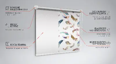 Verduisterend rolgordijn voor raam in verenprint