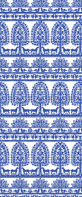 Verduisterend rolgordijn voor balkondeur met blauw patroon