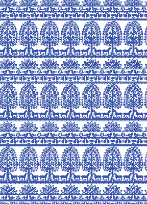 Verduisterend rolgordijn voor balkondeur met blauw patroon