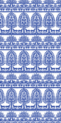 Verduisterend rolgordijn voor balkondeur met blauw patroon