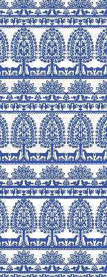 Verduisterend rolgordijn voor balkondeur met blauw patroon