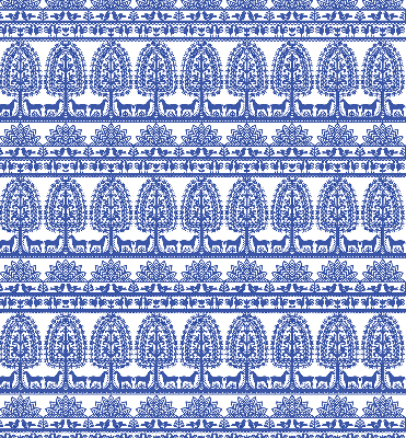 Verduisterend rolgordijn voor balkondeur met blauw patroon