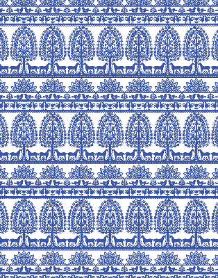 Verduisterend rolgordijn voor balkondeur met blauw patroon