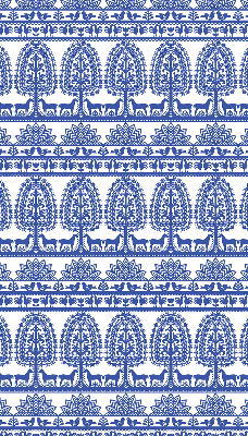 Verduisterend rolgordijn voor balkondeur met blauw patroon