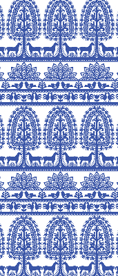 Verduisterend rolgordijn voor balkondeur met blauw patroon