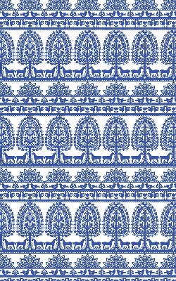 Verduisterend rolgordijn voor balkondeur met blauw patroon