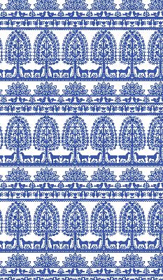 Verduisterend rolgordijn voor balkondeur met blauw patroon