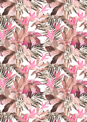 Binnenshuis verduisterend rolgordijn met roze bloemen
