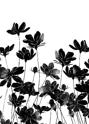 Verduisterend rolgordijn voor raam in zwarte bloemenprint