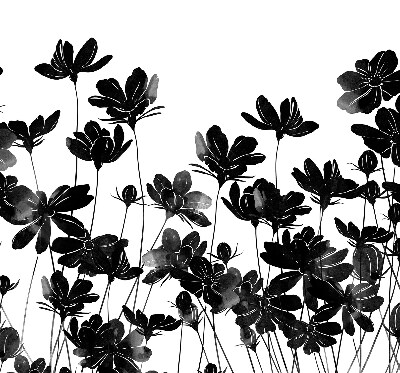Verduisterend rolgordijn voor raam in zwarte bloemenprint