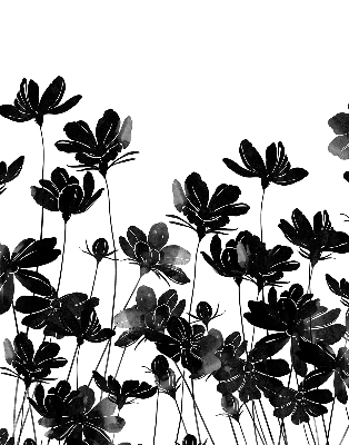 Verduisterend rolgordijn voor raam in zwarte bloemenprint