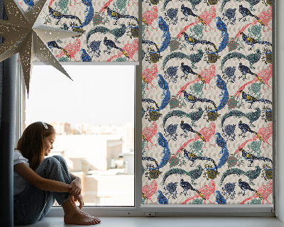 Verduisterend binnengordijn met kleurrijke pauwenprint