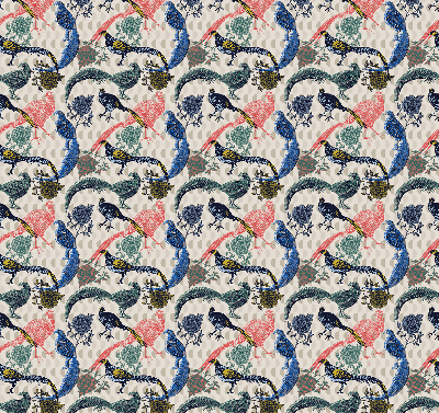 Verduisterend binnengordijn met kleurrijke pauwenprint