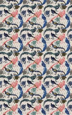 Verduisterend binnengordijn met kleurrijke pauwenprint