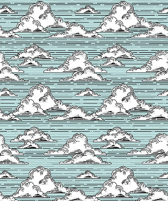 Verduisterend rolgordijn voor balkondeur met wolkenmotief