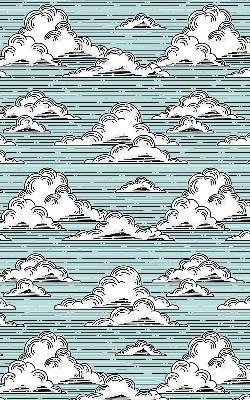 Verduisterend rolgordijn voor balkondeur met wolkenmotief