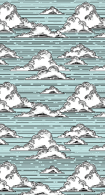 Verduisterend rolgordijn voor balkondeur met wolkenmotief