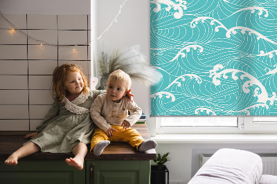 Verduisterend rolgordijn voor raam in de kleur golven