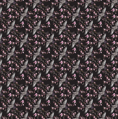 Verduisterend binnengordijn met reigers en bloemenprint
