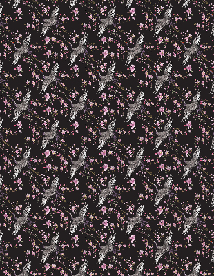 Verduisterend binnengordijn met reigers en bloemenprint