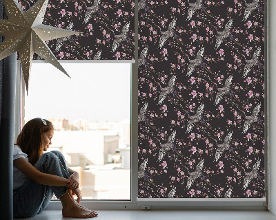 Verduisterend binnengordijn met reigers en bloemenprint