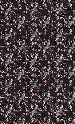 Verduisterend binnengordijn met reigers en bloemenprint