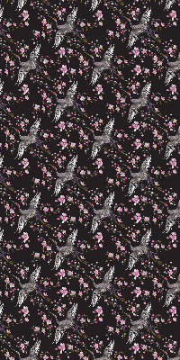 Verduisterend binnengordijn met reigers en bloemenprint