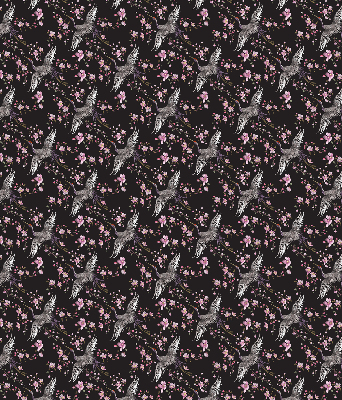 Verduisterend binnengordijn met reigers en bloemenprint