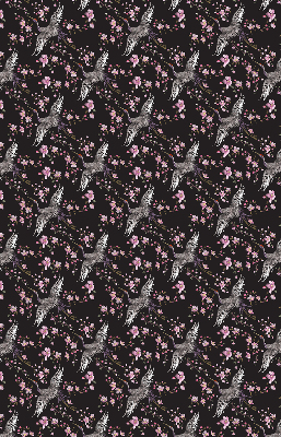 Verduisterend binnengordijn met reigers en bloemenprint