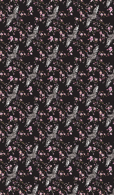 Verduisterend binnengordijn met reigers en bloemenprint