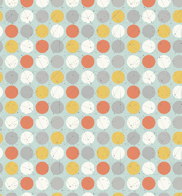 Verduisterend rolgordijn voor balkondeur met punten die door lijnen op cirkels met elkaar verbonden zijn
