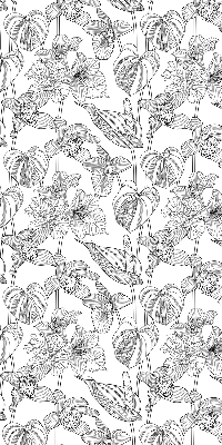 Verduisterend raamrolgordijn voor binnen met geschetste bloemen