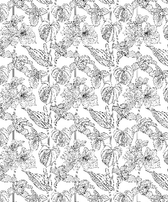 Verduisterend raamrolgordijn voor binnen met geschetste bloemen
