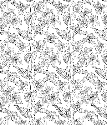 Verduisterend raamrolgordijn voor binnen met geschetste bloemen