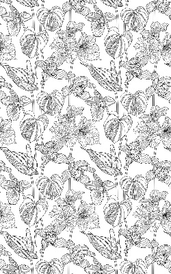 Verduisterend raamrolgordijn voor binnen met geschetste bloemen