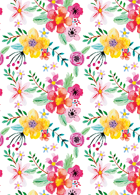 Verduisterend stoffen rolgordijn met geschilderde bloemen