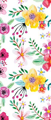 Verduisterend stoffen rolgordijn met geschilderde bloemen