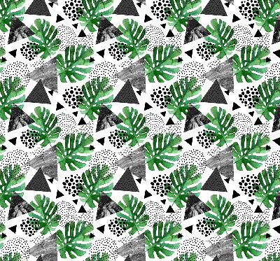 Verduisterend binnengordijn met bladeren-, driehoeken- en stippenpatroon