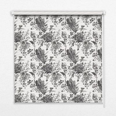Verduisterend rolgordijn voor balkondeur met getekende natuurprint