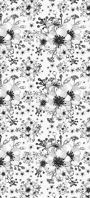 Binnenshuis verduisterend rolgordijn met getekende bloemenprint