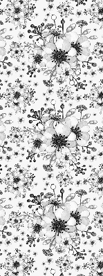 Binnenshuis verduisterend rolgordijn met getekende bloemenprint