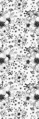 Binnenshuis verduisterend rolgordijn met getekende bloemenprint