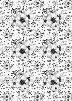Binnenshuis verduisterend rolgordijn met getekende bloemenprint