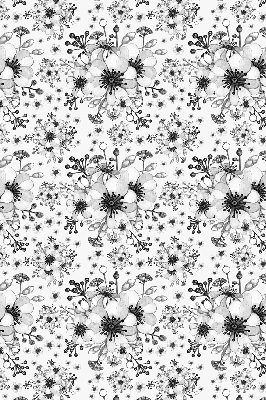 Binnenshuis verduisterend rolgordijn met getekende bloemenprint
